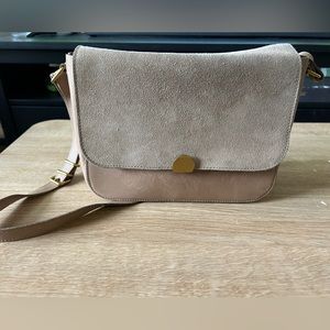 Madewell The Abroad Shoulder Bag, tan/suede/leather